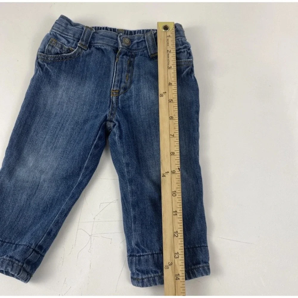 OshKosh B'gosh Genuine Article Plaid Long Sleeve Bodysuit Jeans 18M